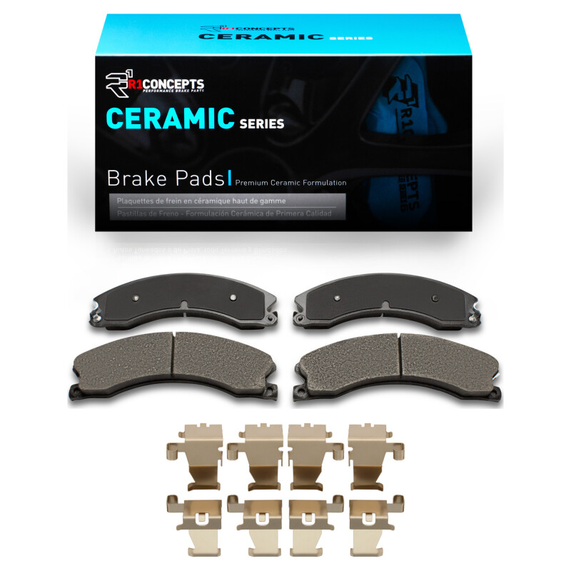 Chevrolet Express 3500 Ceramic Brake Pads - Front/Rear - R1 Concepts - R1 Ceramic Pads & Hardware Kit - `09-`24